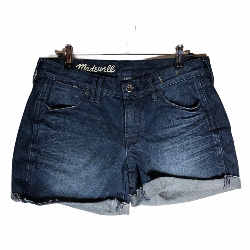 Madewell Cuffed Denim Shorts Dark Wash